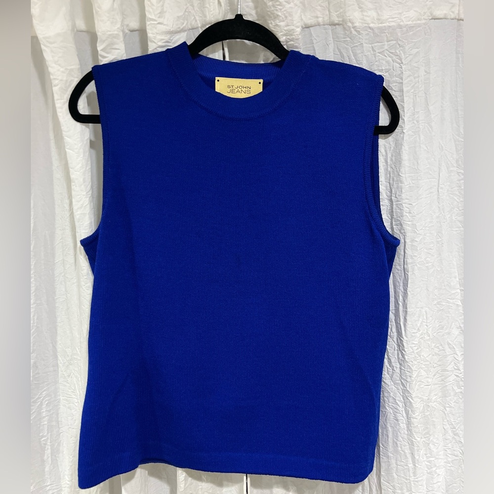 St. John Jeans Blue Sweater Vest L